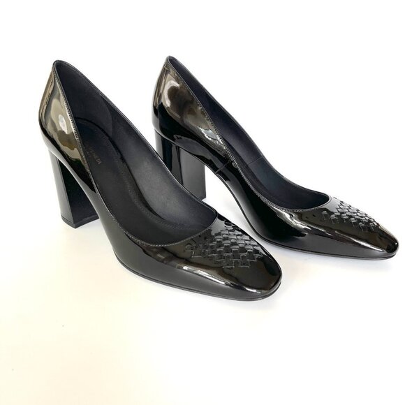 Bottega Veneta 430391 Patent Leather Cherbourg Pumps, Black, Tan or Gray - Picture 10 of 13